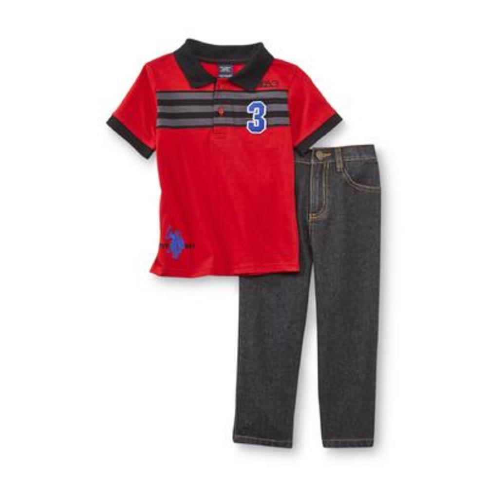 U.S. Polo Assn. Infant & Toddler Boy's Polo Shirt & Jeans - Colorblock