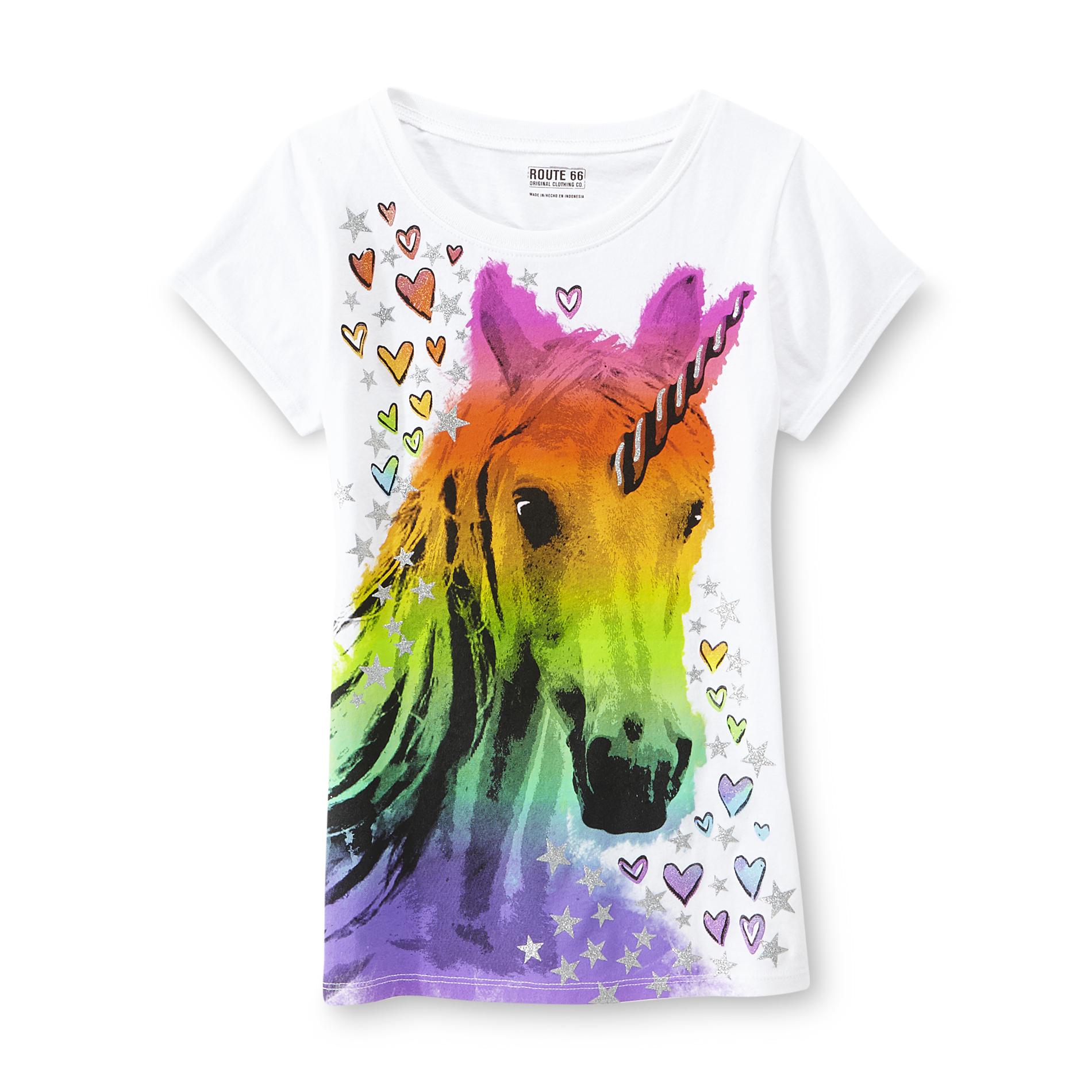 Route 66 Girl's Graphic T-Shirt - Unicorn