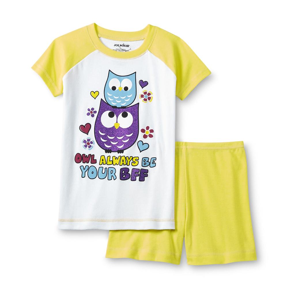 Joe Boxer Girl's 4-Piece Pajama Shirt & Shorts Set - Owls