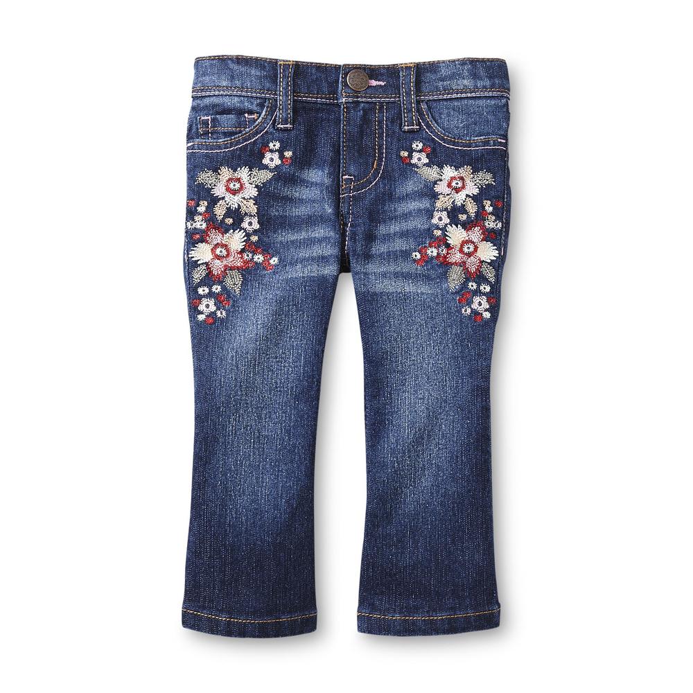 Route 66 Infant & Toddler Girl's Flare Jeans - Floral Embroidery