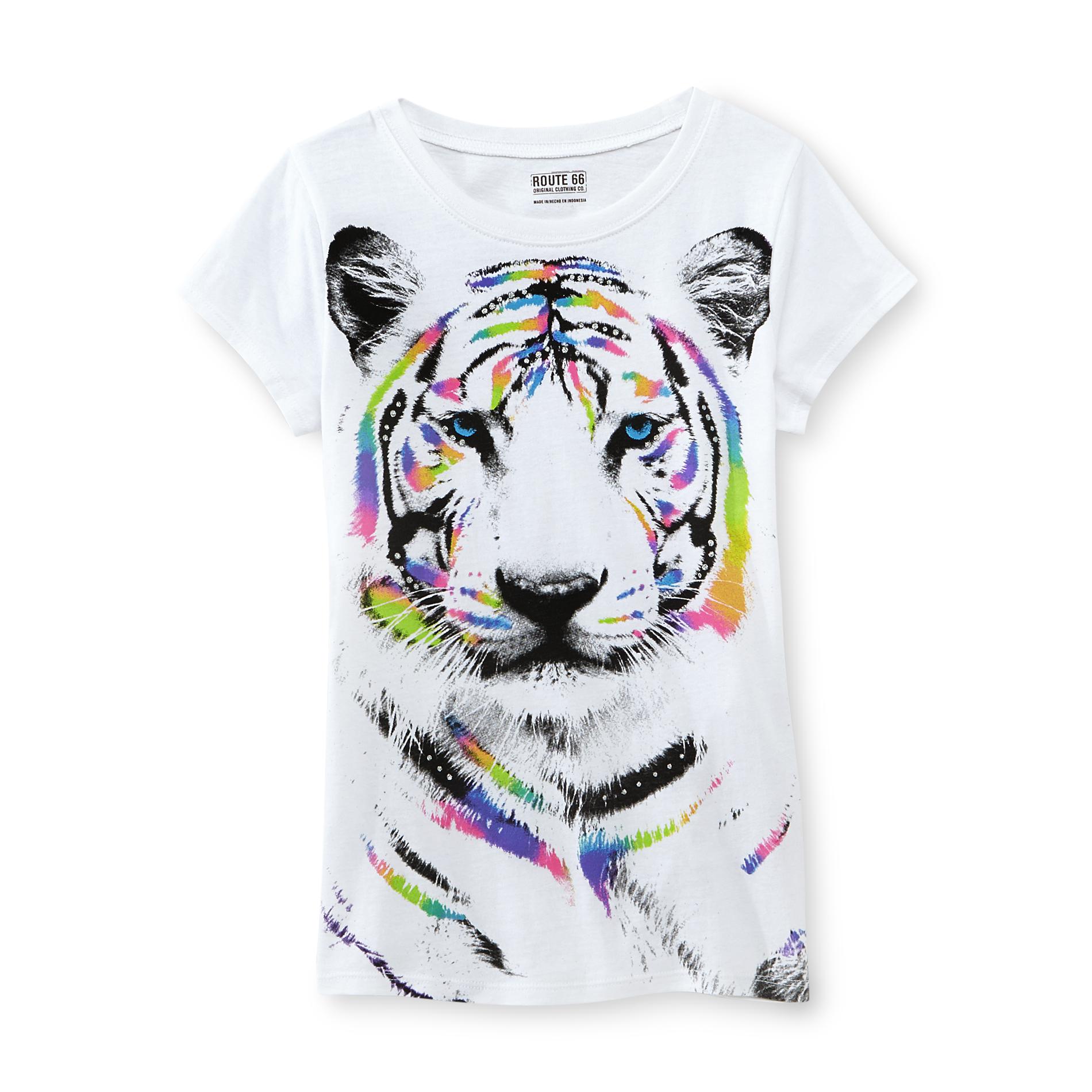 Route 66 Girl's Graphic T-Shirt - Tiger