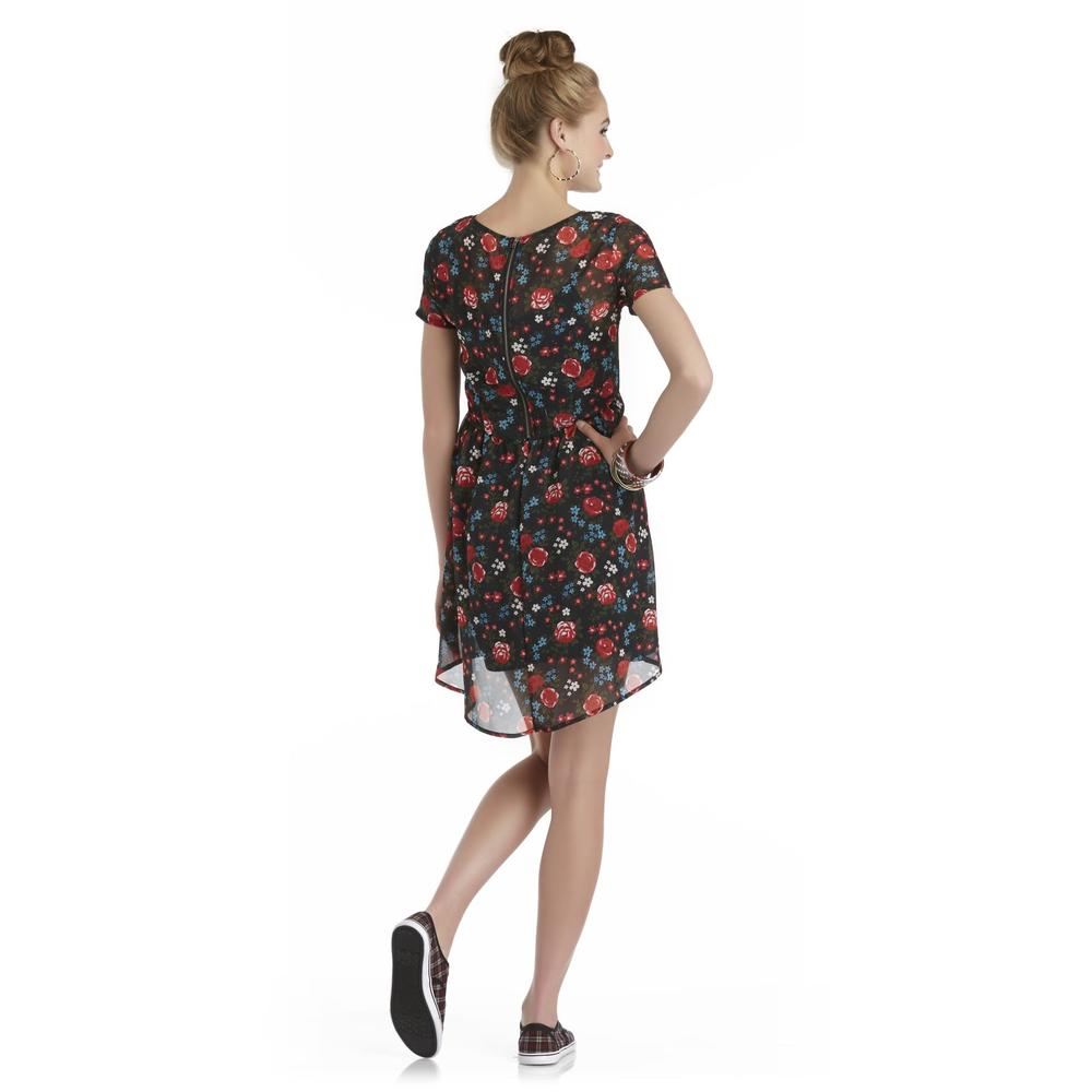 Seventeen Junior's Sheer Dress & Slip Dress - Floral