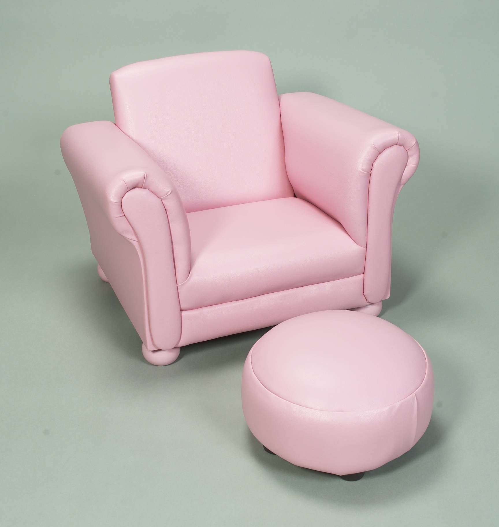 Gift Mark Child's Upholstered Chair w/Ottoman (Pink)