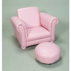 Gift Mark 6705P Upholstered Chair with Ottoman Pink
