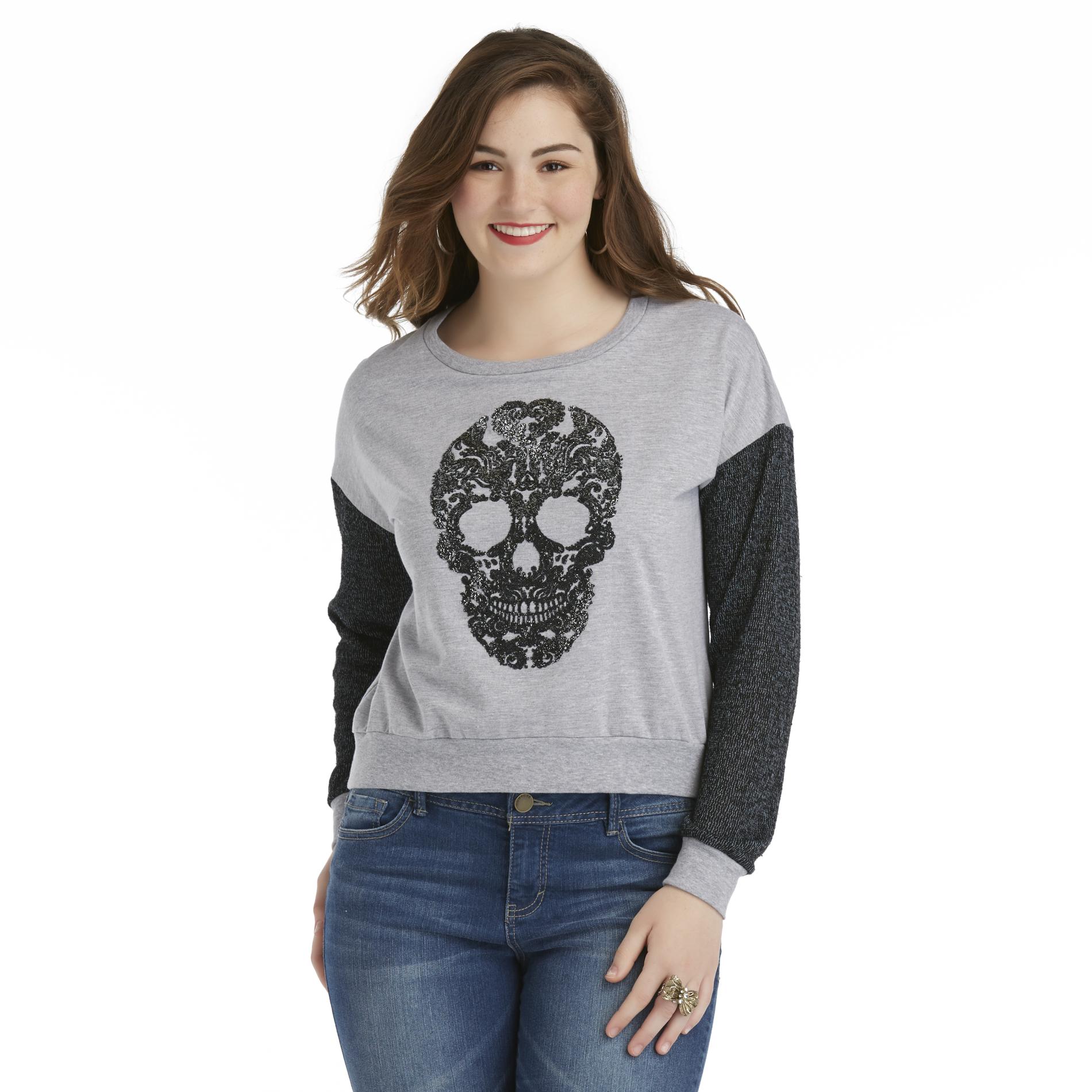 Bongo Junior's Plus Graphic Sweatshirt - Skull