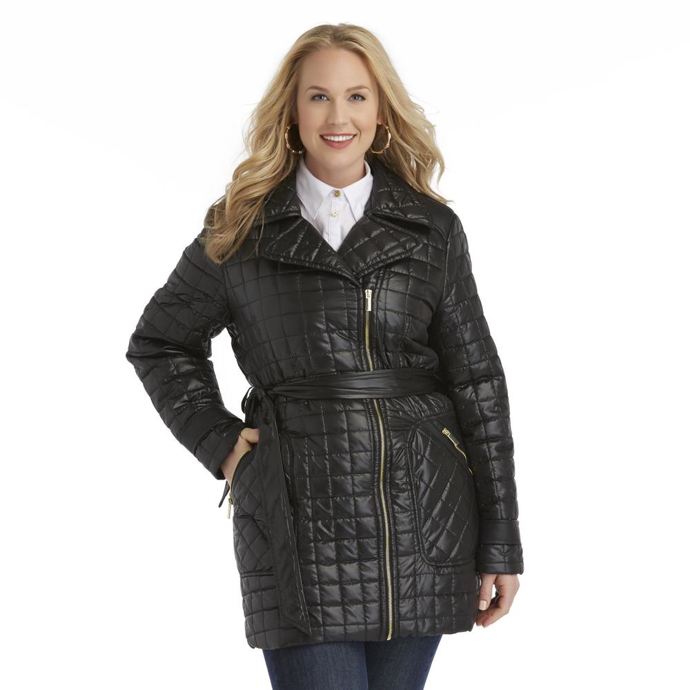Attention Women's Plus Box-Quilted Coat