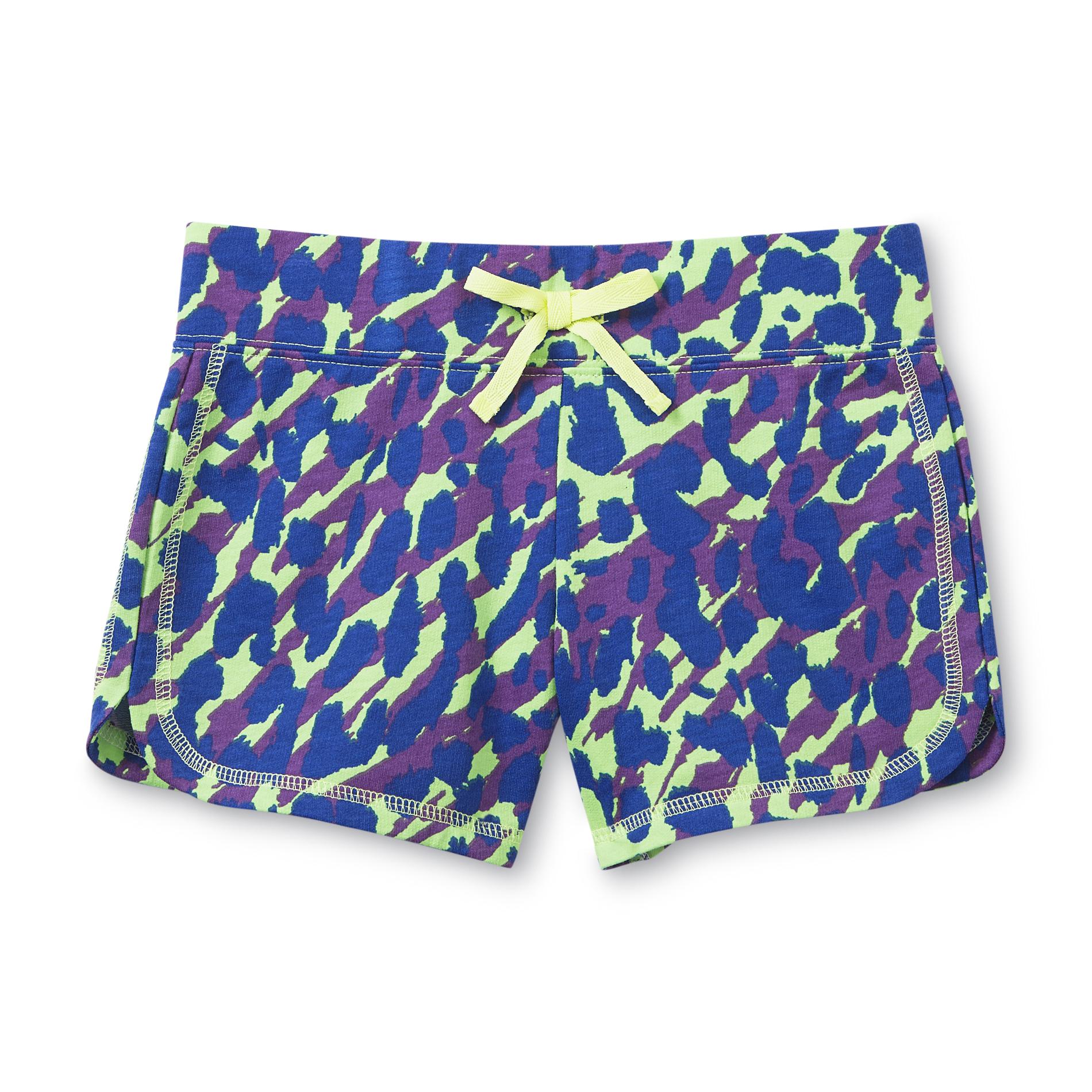 Piper Girl's French Terry Dolphin Shorts - Animal Print