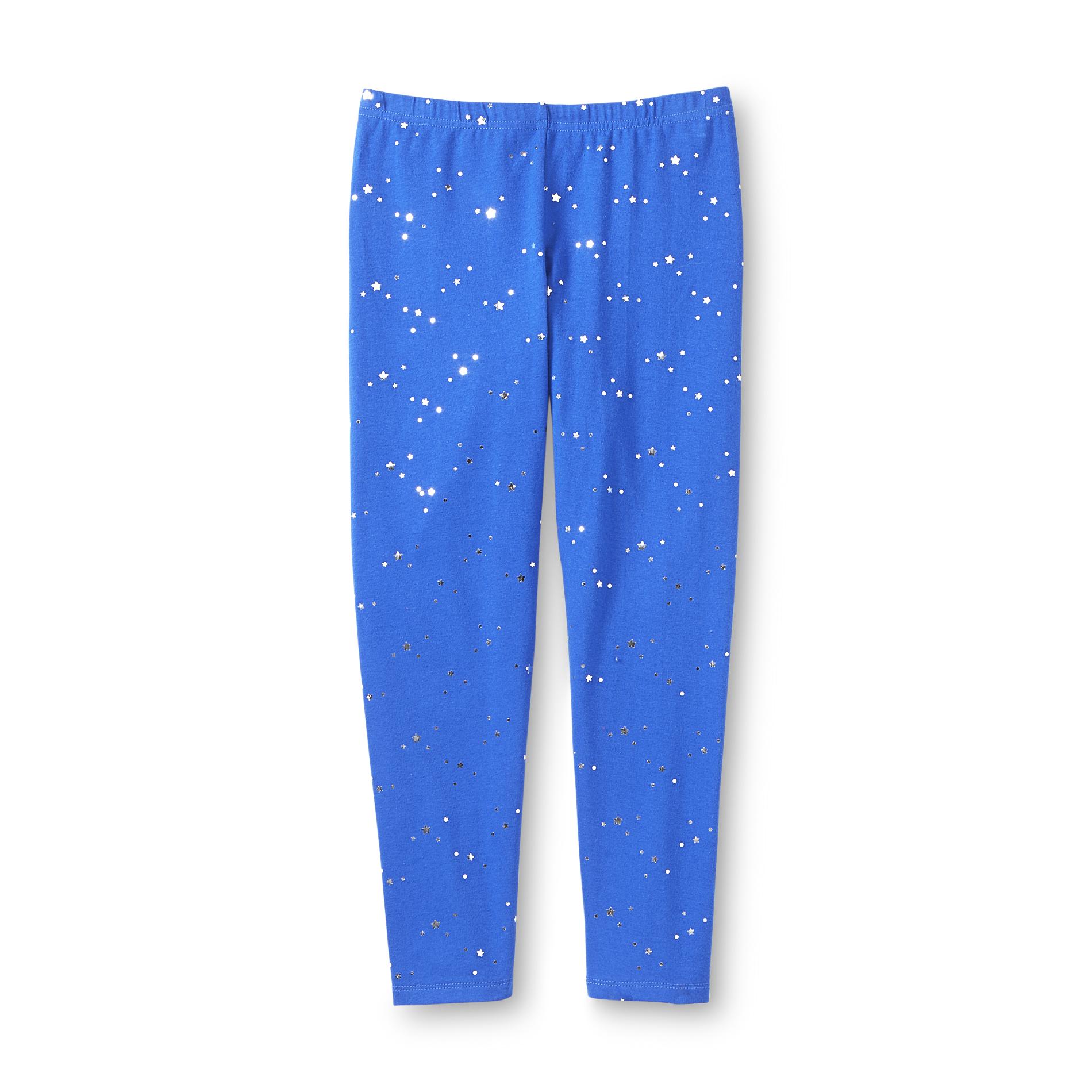 Basic Editions Girl's Embellished Knit Leggings - Stars & Dots