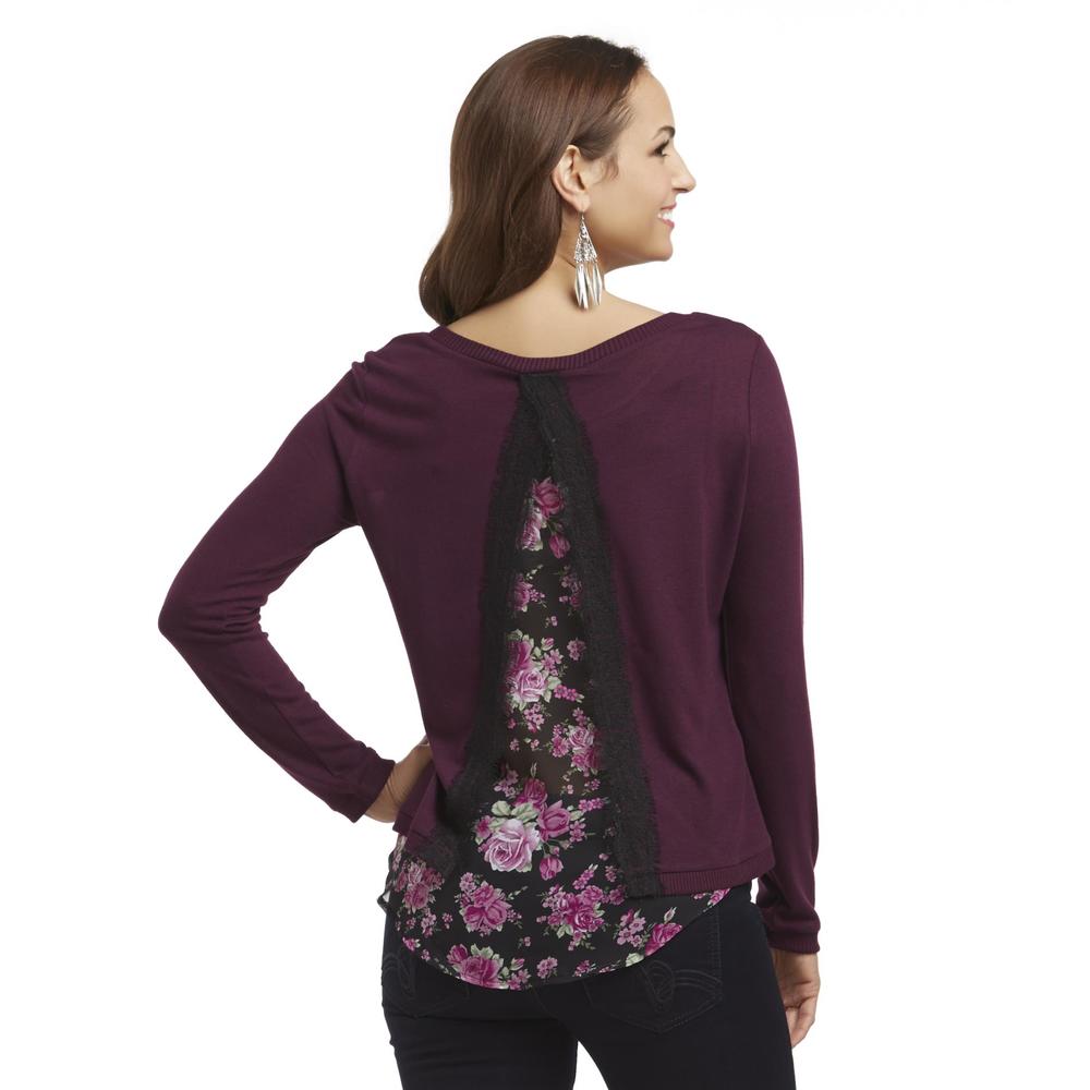 Metaphor Women's Split-Back Sweater - Floral Print