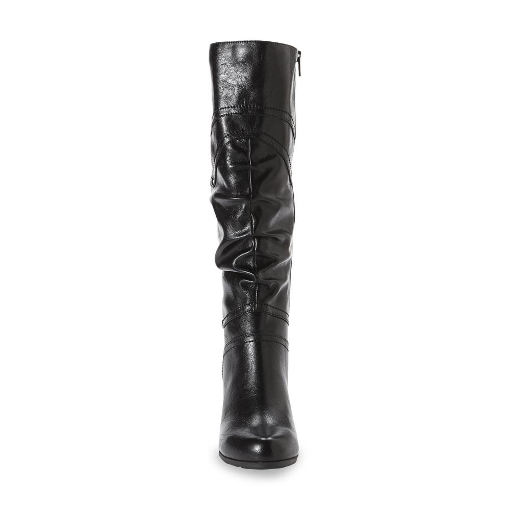 Bongo Women's Reese Knee-Height Black Faux Leather Boots