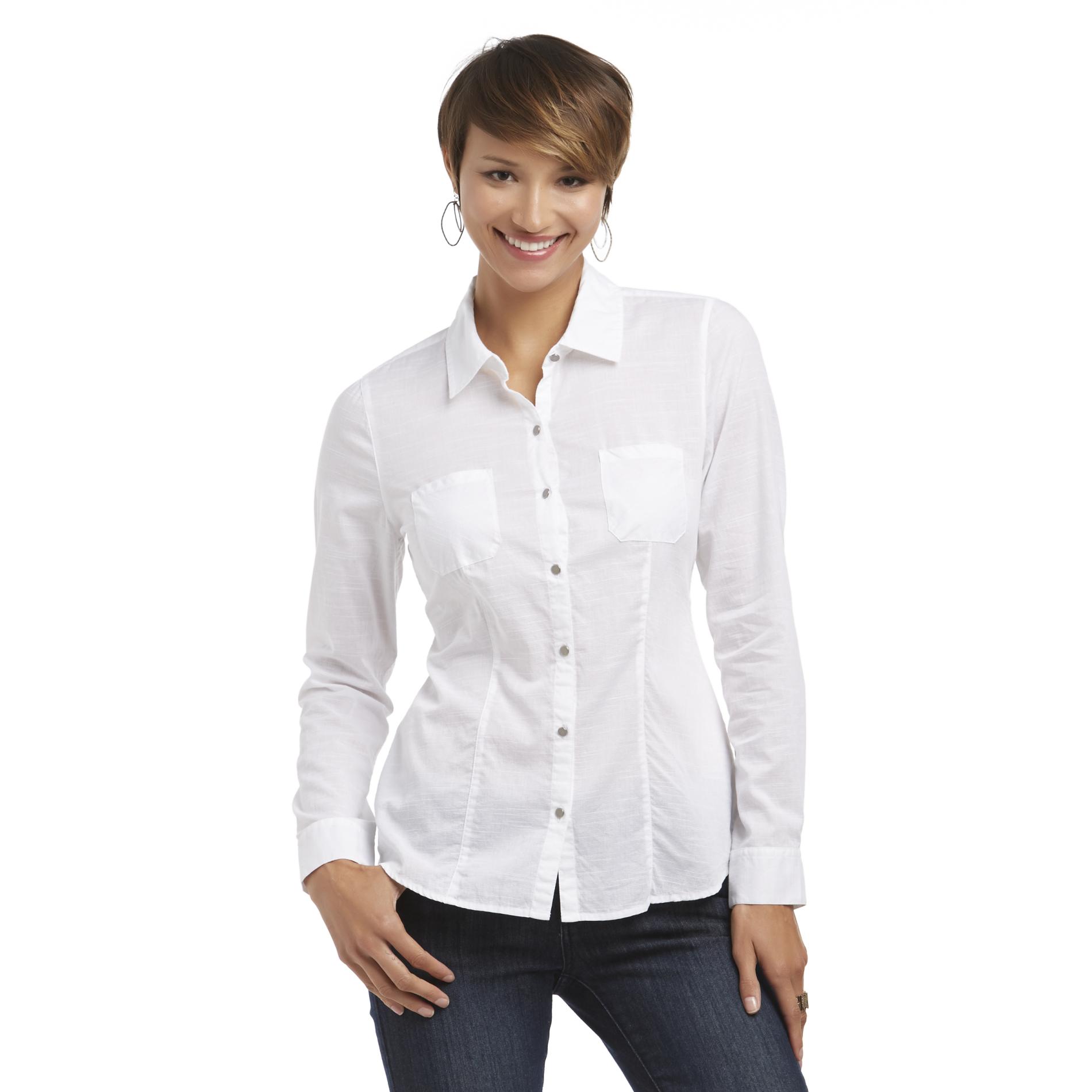 Route 66 Women's Textured Button-Front Shirt
