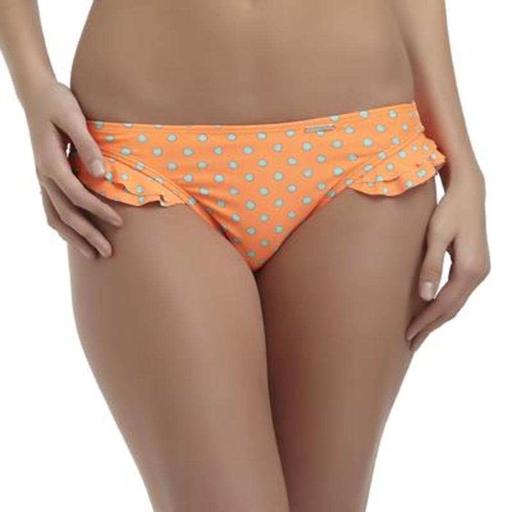 U.S. Polo Assn. Women's Ruffled Bikini Bottoms - Polka Dot