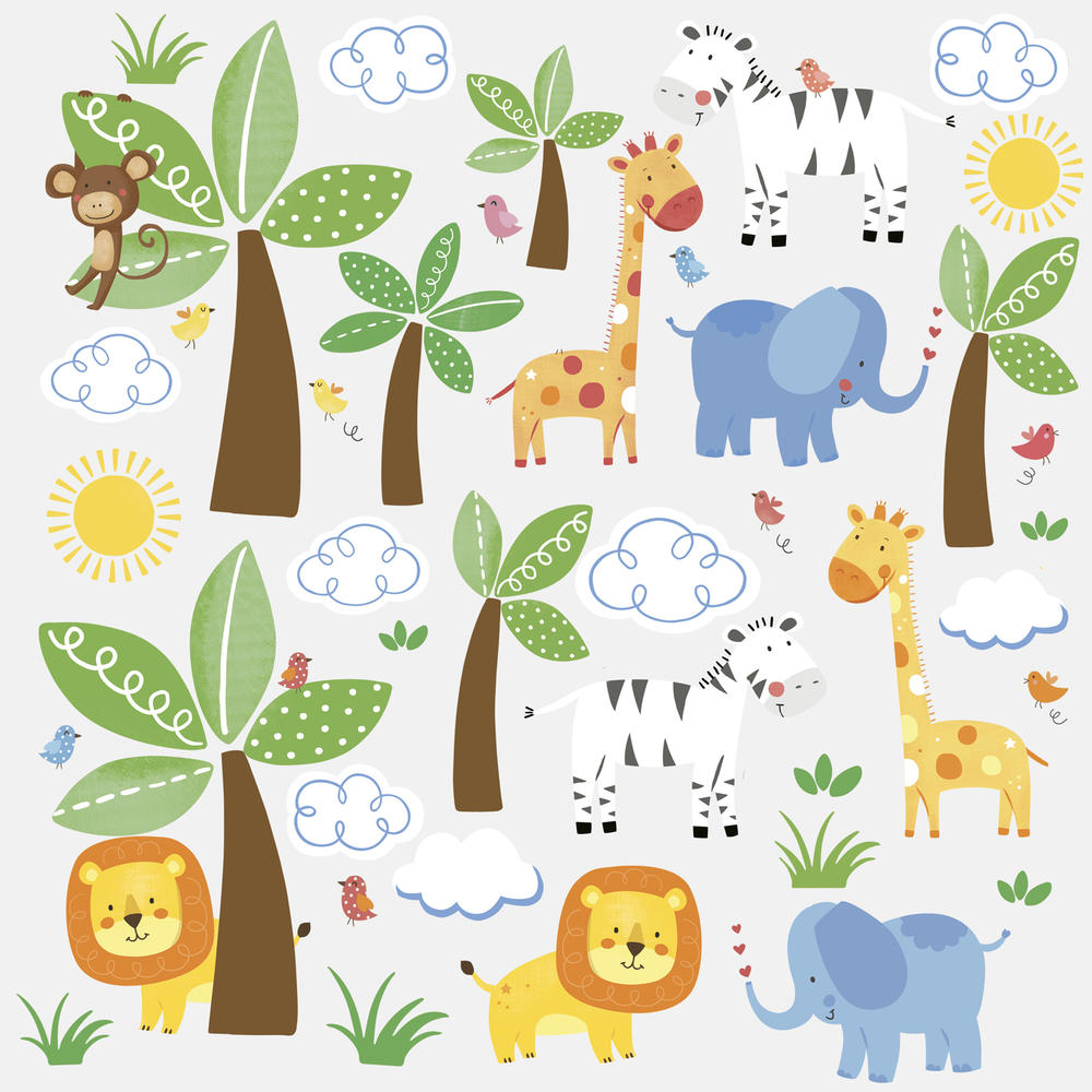 RoomMates Jungle Friends Peel and Stick Wall Decals