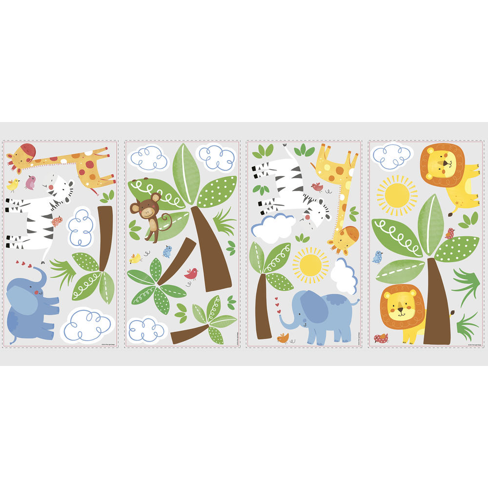 RoomMates Jungle Friends Peel and Stick Wall Decals