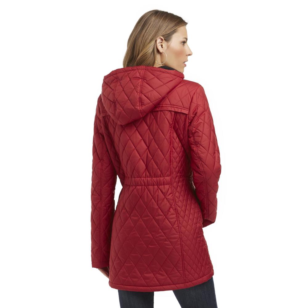 Covington Women's Hooded Diamond-Quilted Coat