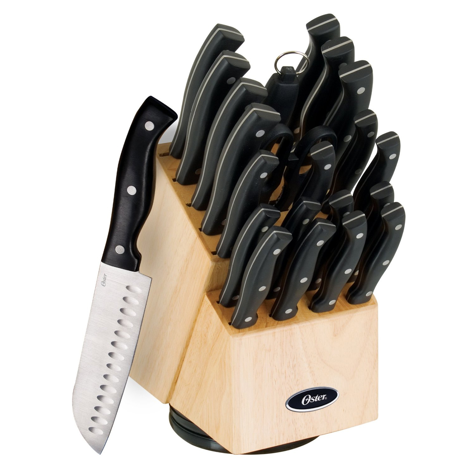 Oster Winsted 22-Piece Cutlery Block Set, Brushed Satin