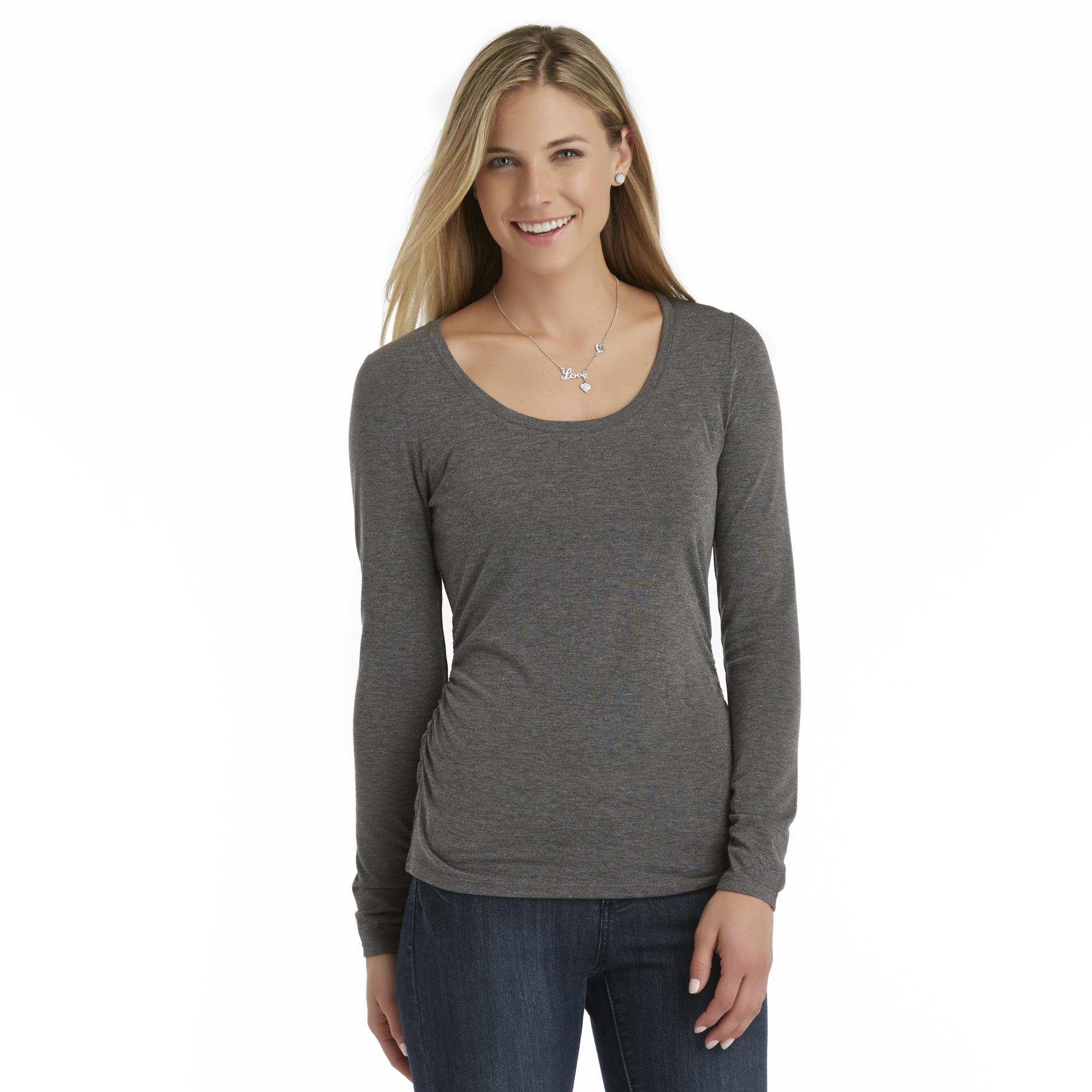 Attention Women's Shirred Long-Sleeve T-Shirt