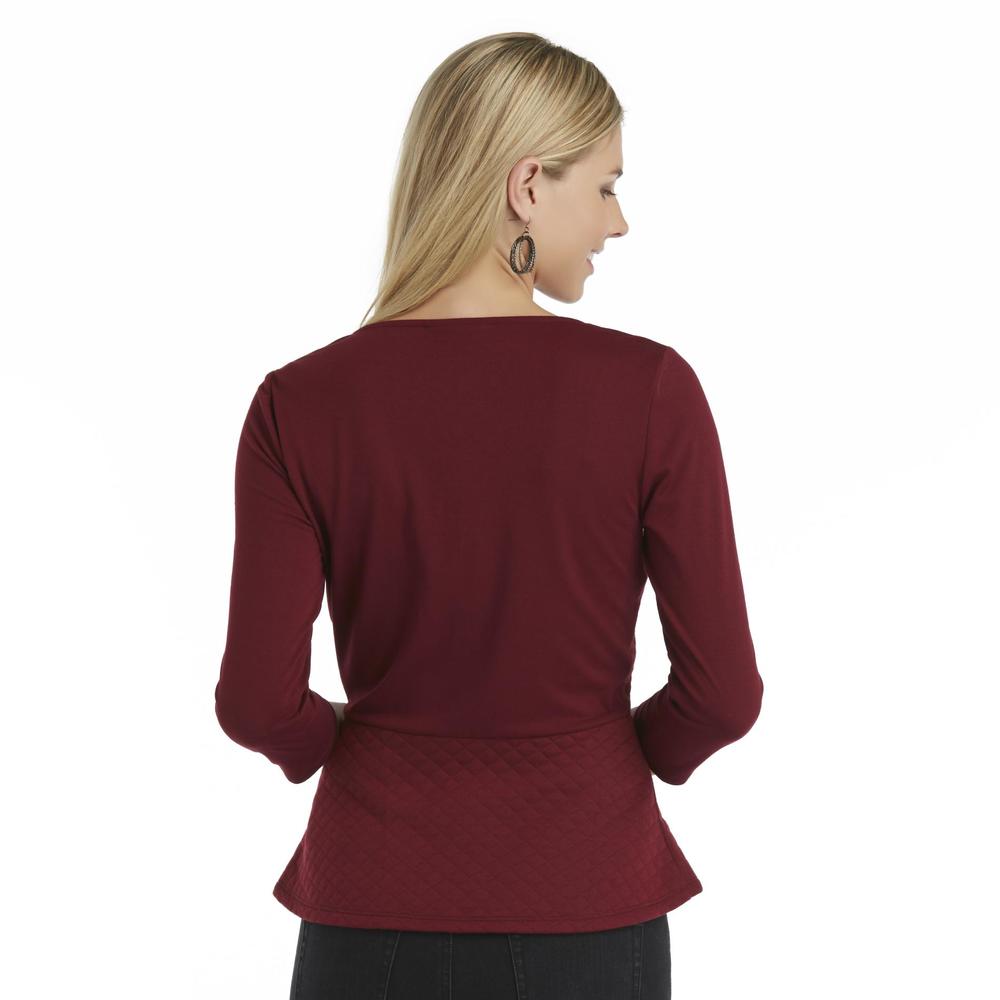 Attention Women's Quilted Peplum Top