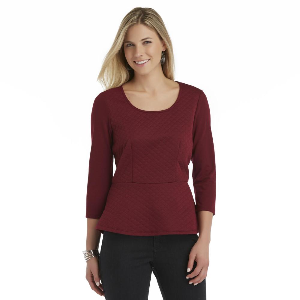Attention Women's Quilted Peplum Top