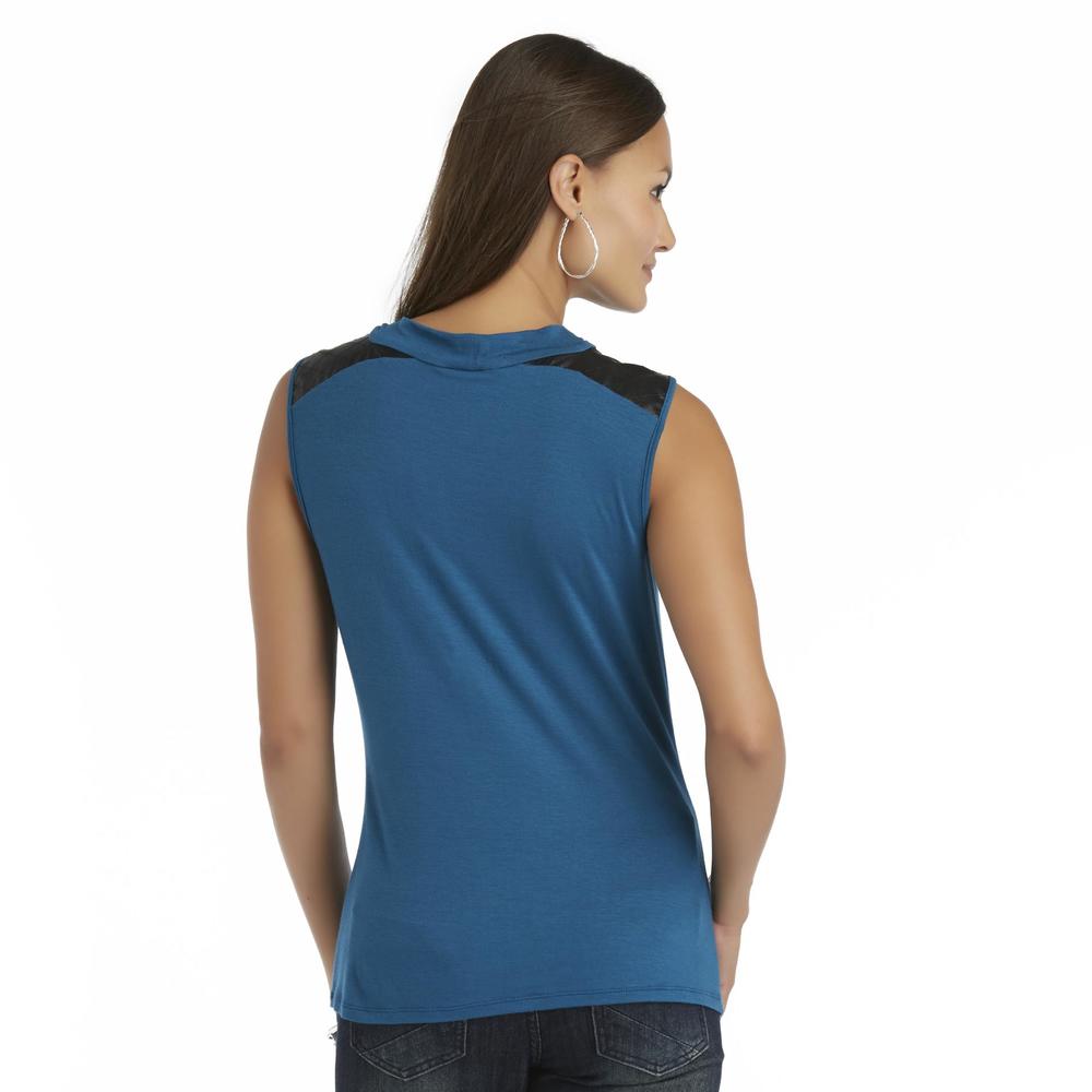Attention Women's Sleeveless Cowl Neck Top