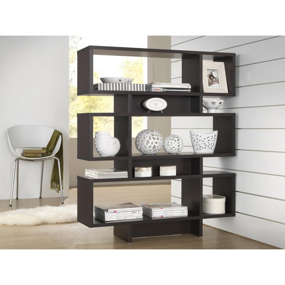 Baxton Studio Cassidy 6Level Dark Brown Modern Bookshelf