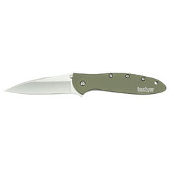 Kershaw Leek Olive Handle with 14C28N Sandvik Steel; Ken Onion Classic Design with SpeedSafe Assisted Opening and 3 Inch Medium-