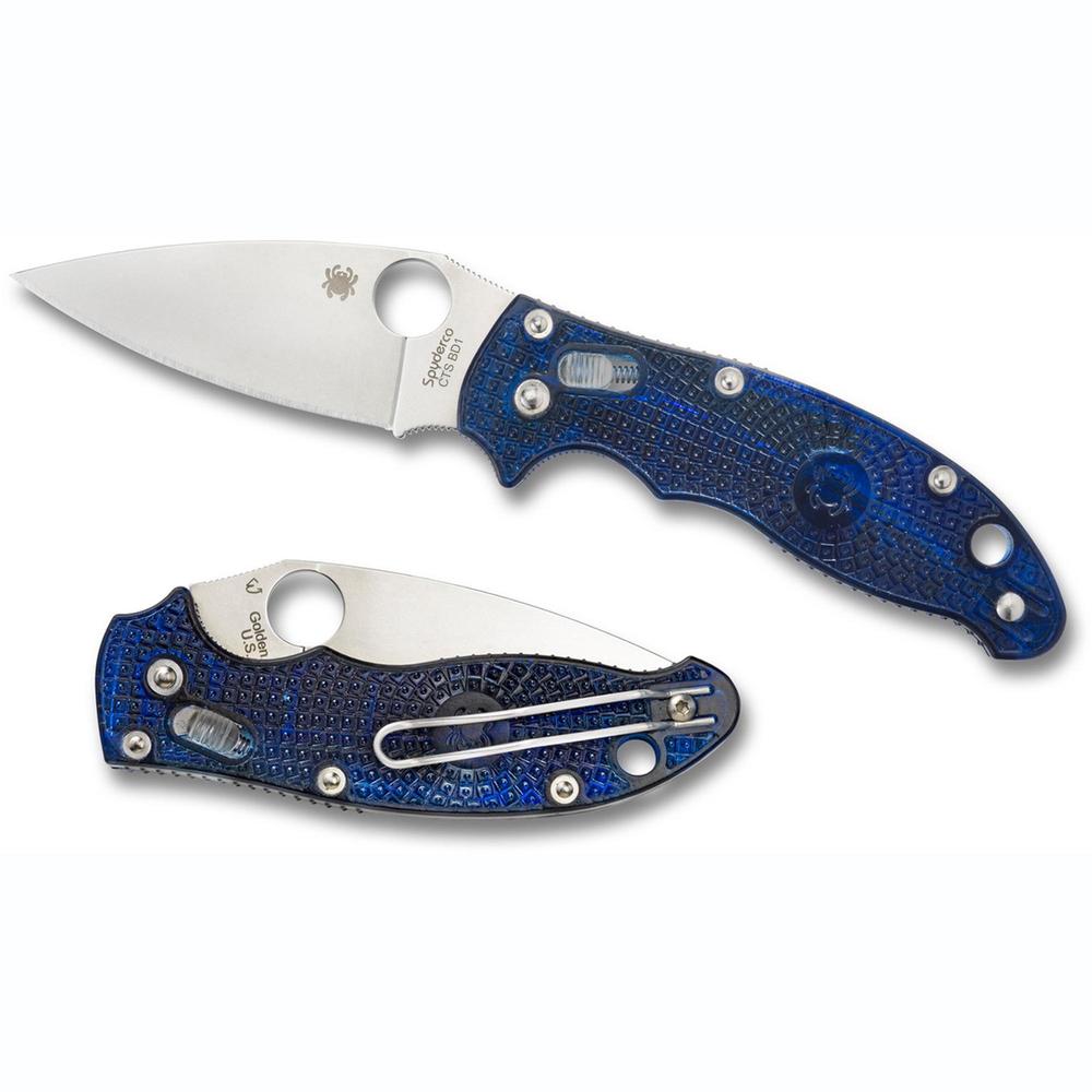 Spyderco Manix2 FRN Translucent Blue Plainedge Knife