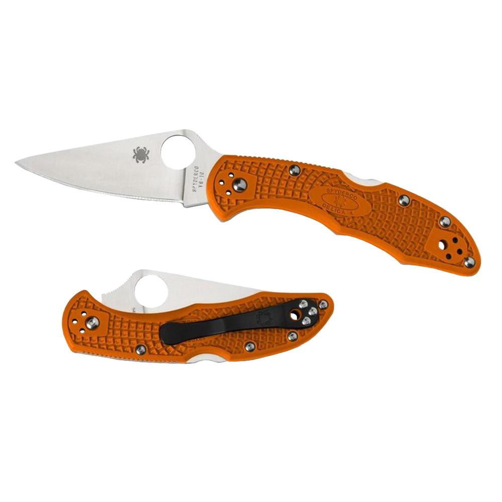 Spyderco Delica4 Ltwt Orange Plainedge Knife