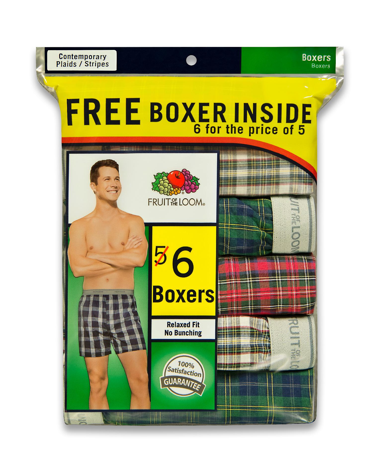 Fruit of the Loom Men&#8217;s Boxers 6 Pack Modern Style