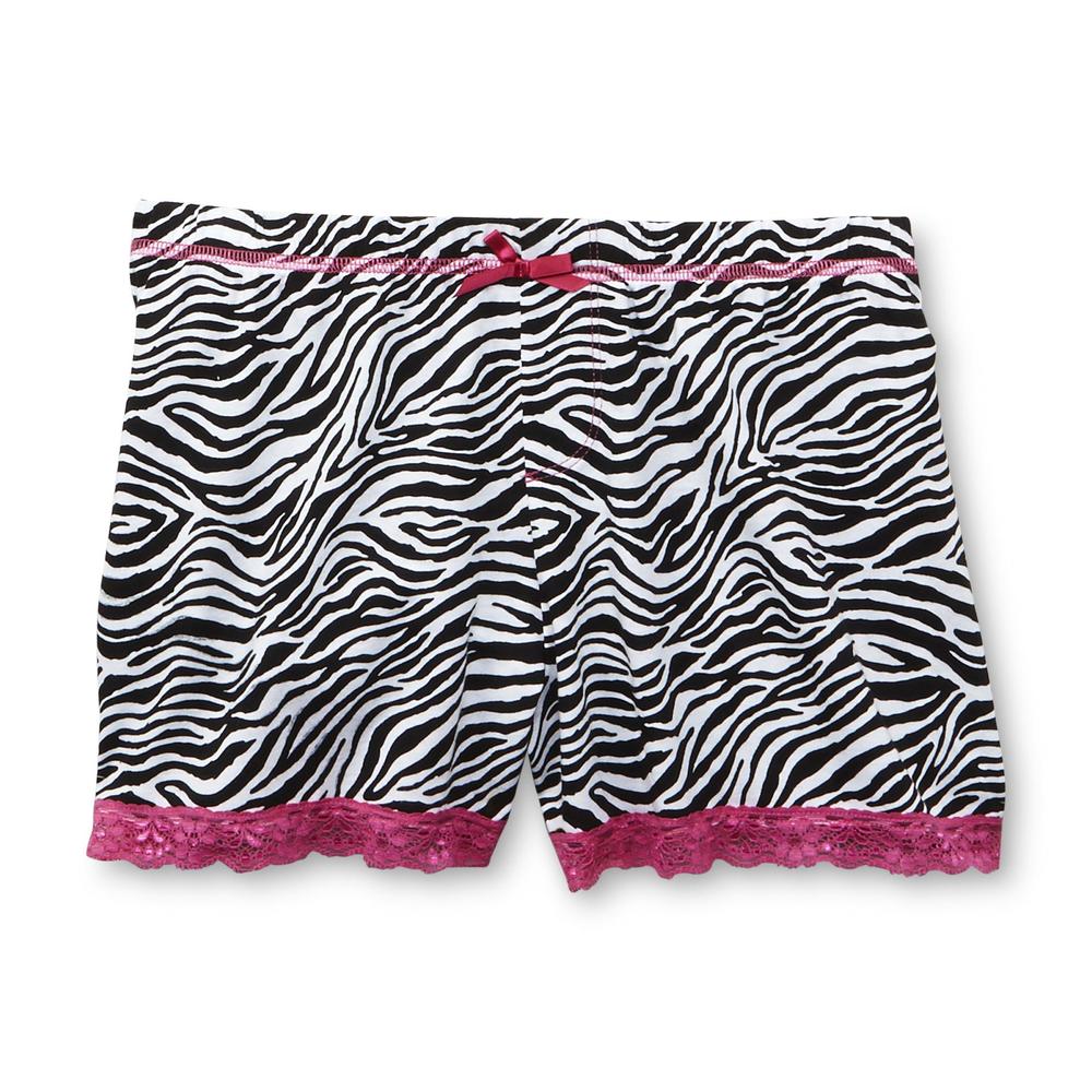 Joe Boxer Women's Pajama Top & Shorts - Zebra Print