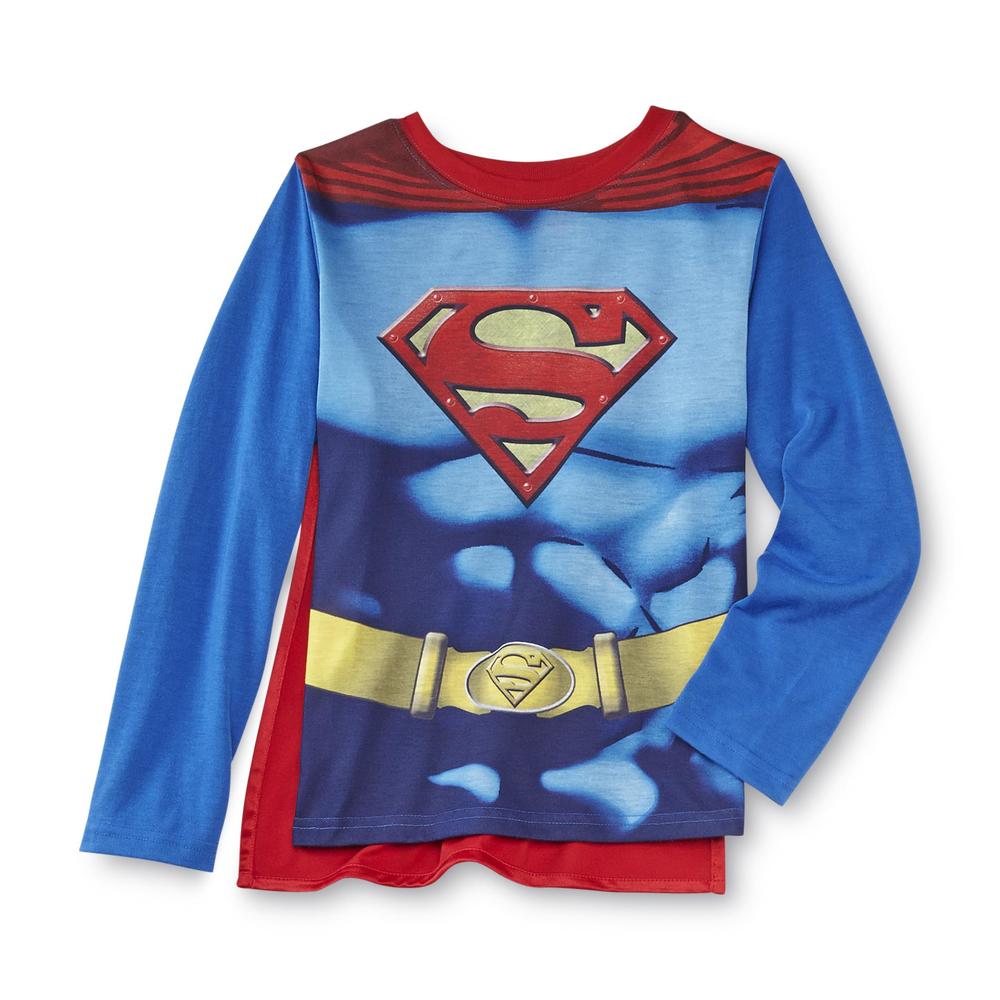 DC Comics Superman Boy's Long Sleeve Pajama Shirt  Pants & Cape
