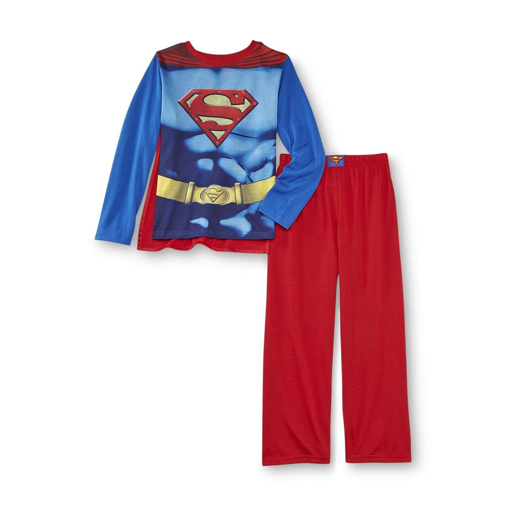 DC Comics Superman Boy's Long Sleeve Pajama Shirt  Pants & Cape