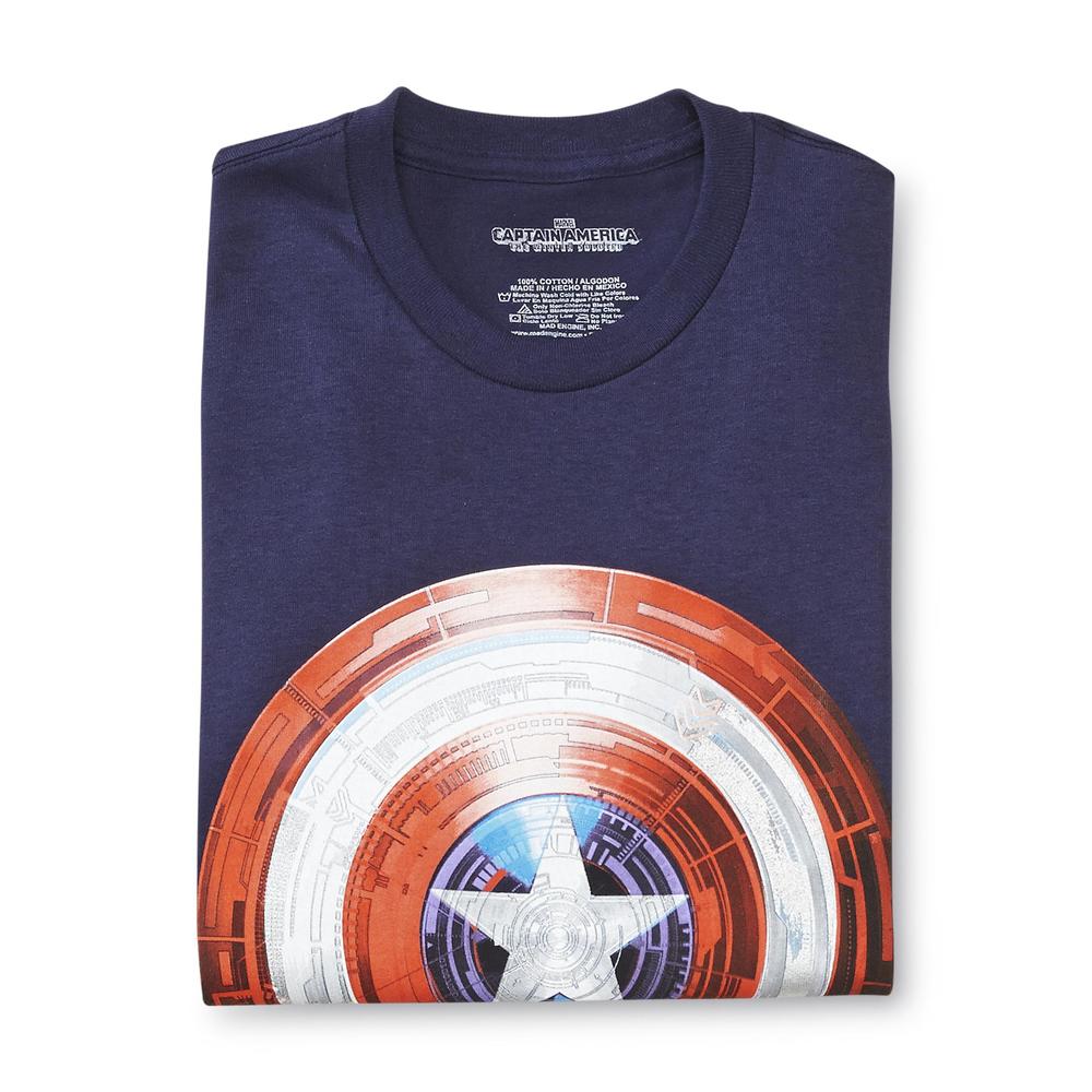 Screen Tee Market Brands Young Men's Captain America Shield T-Shirt