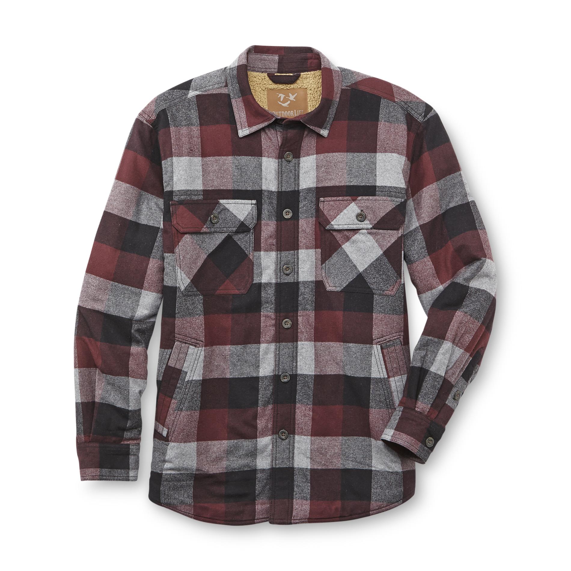 Outdoor Life&reg; Men's Sherpa-Lined Flannel Plaid Shirt Jacket