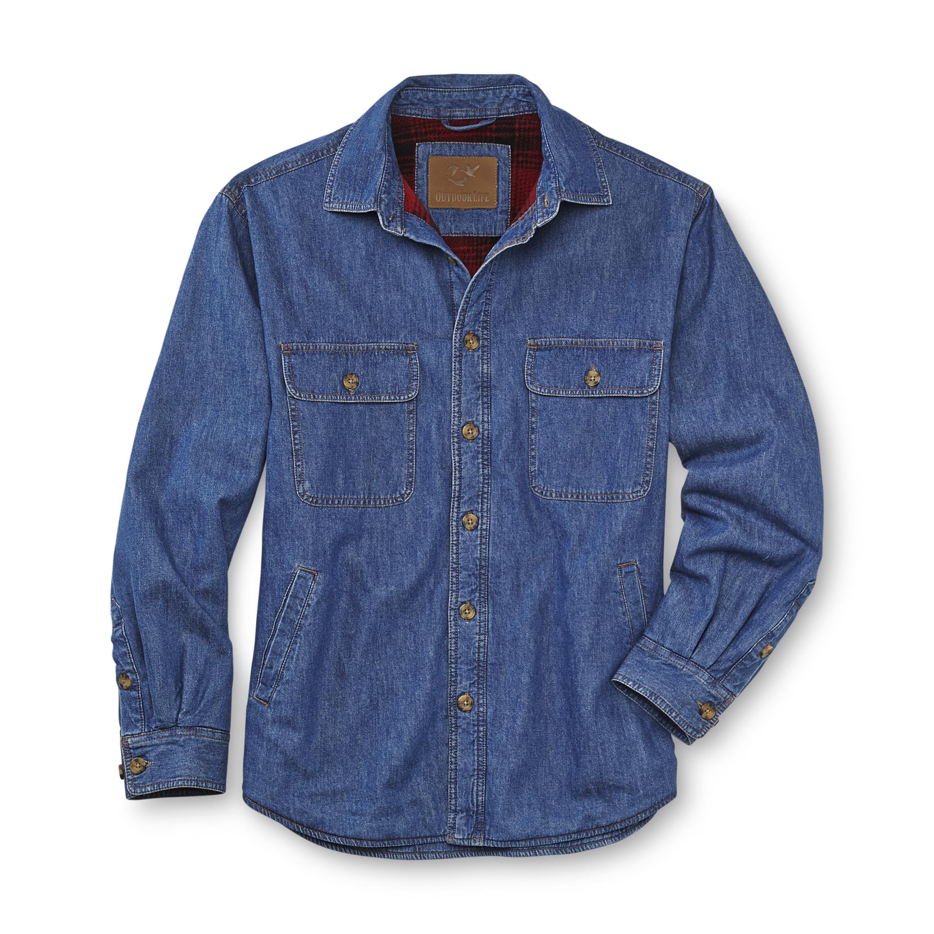 Outdoor Life Men's Fleece-Lined Denim Shirt Jacket