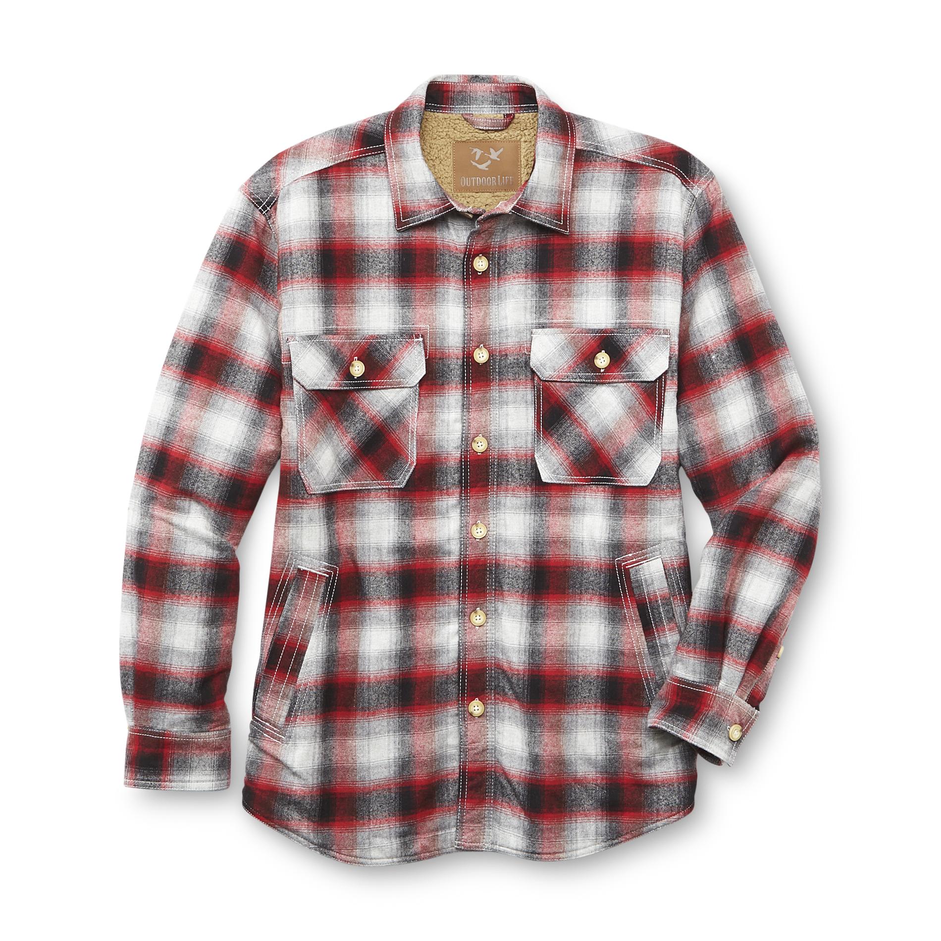 Outdoor Life&reg; Men's Sherpa-Lined Flannel Shirt Jacket - Plaid