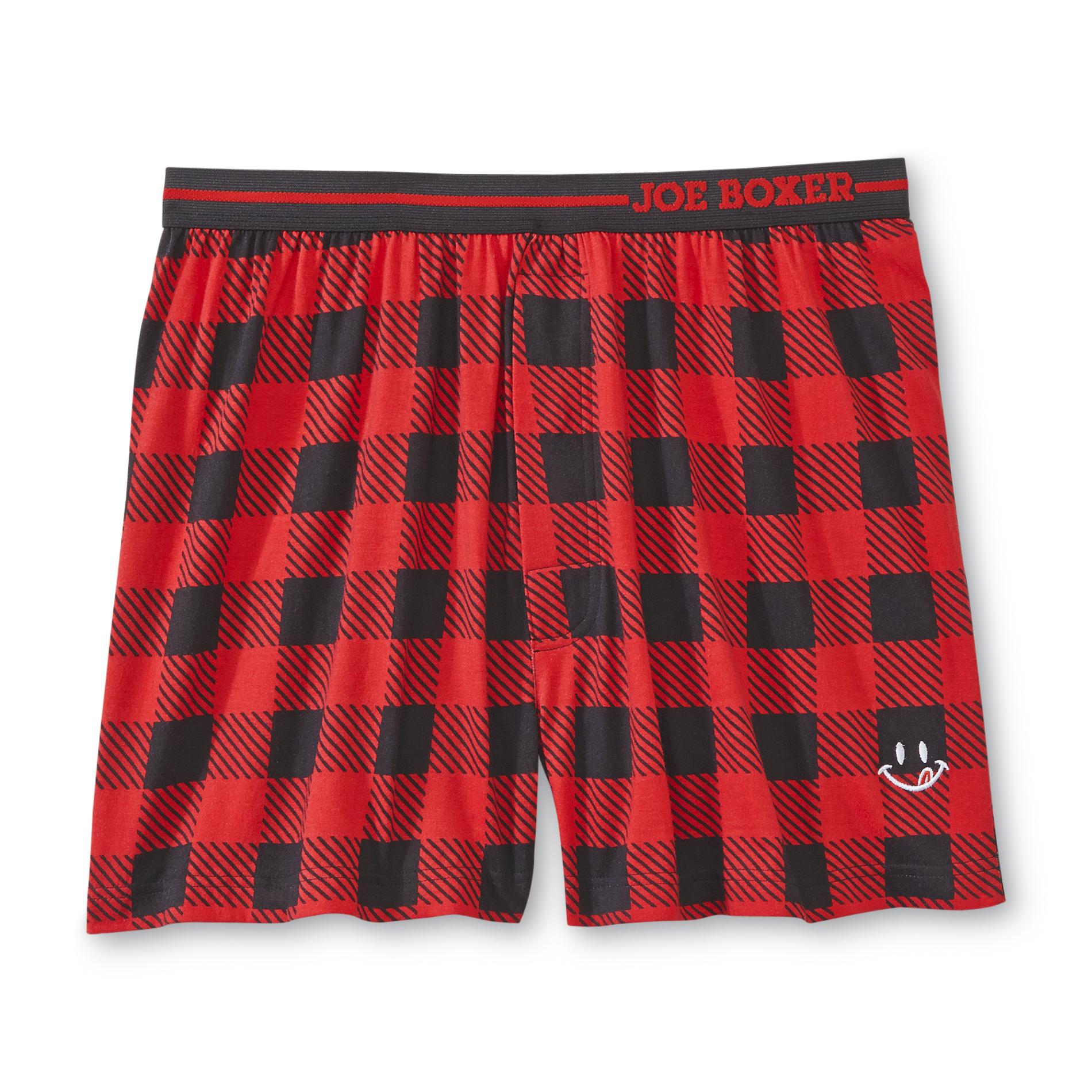Joe Boxer Men's Knit Boxer Shorts - Buffalo Check Plaid