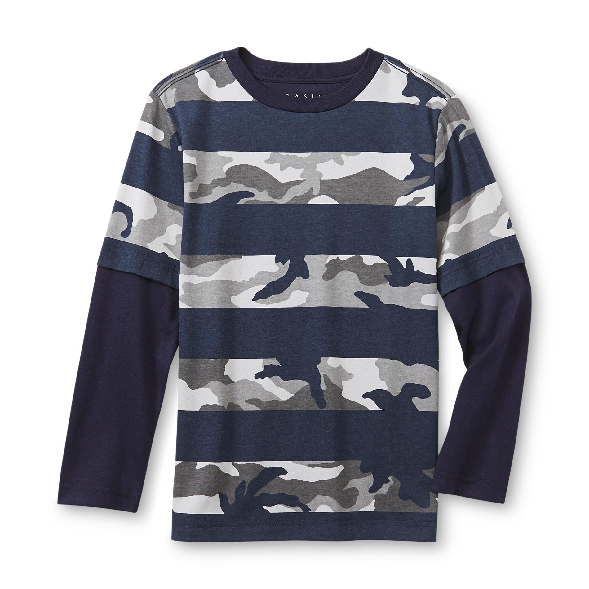 Basic Editions Boy's Long-Sleeve T-Shirt - Striped & Camouflage