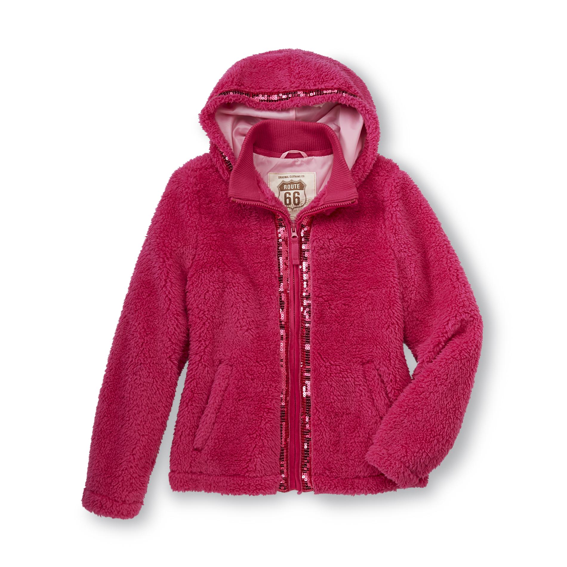 Route 66 Girl's Embellished Hooded Fleece Jacket