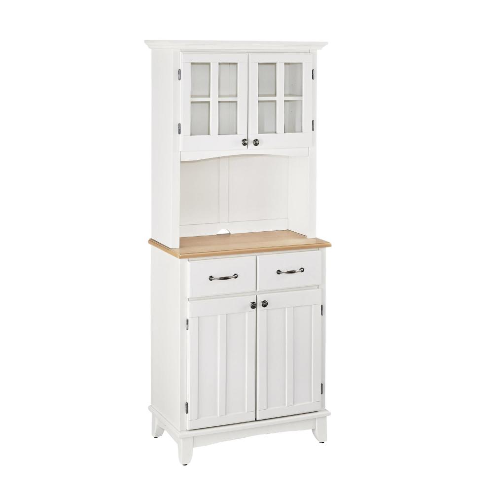 Home Styles 35-1/2"H x 29-1/4"W x 15-7/8"D Buffet with Solid Wood Top & 2 Door Hutch - White Finish