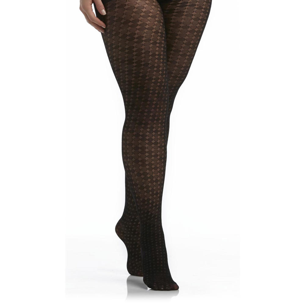 Attention Women's Sheer Control Top Tights - Dots