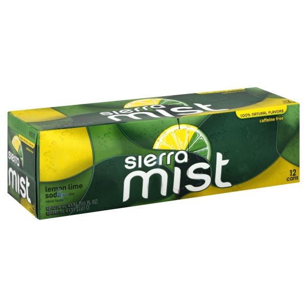 Sierra Mist Soda, Lemon-Lime, 12 - 12 fl oz (355 ml) cans [144 fl oz (4.26 lt)]