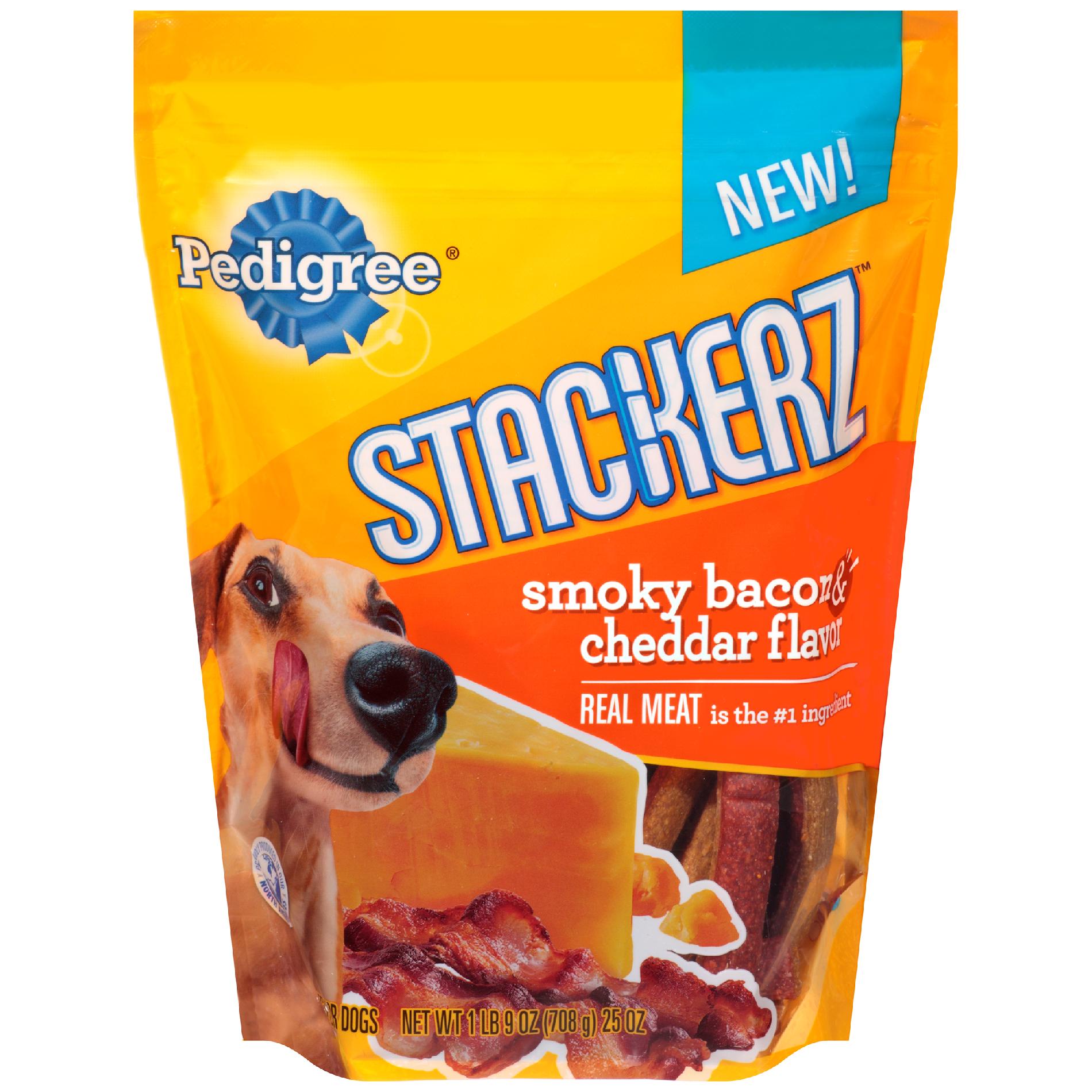 Pedigree Dog Treats, Stackerz Smoky Bacon & Cheddar Flavor, 25 Oz.
