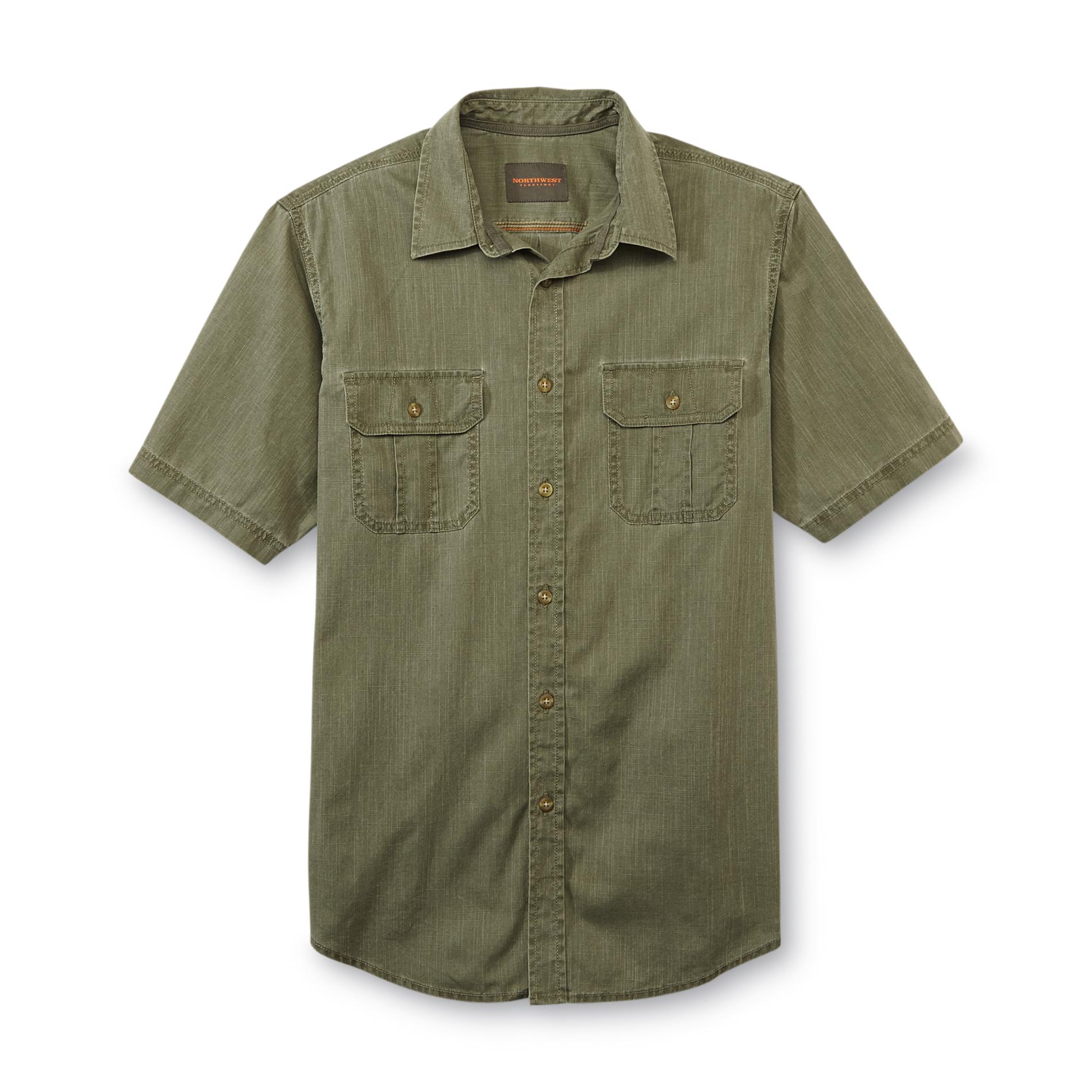 Northwest Territory Men's Short-Sleeve Crosshatch Button-Front Shirt
