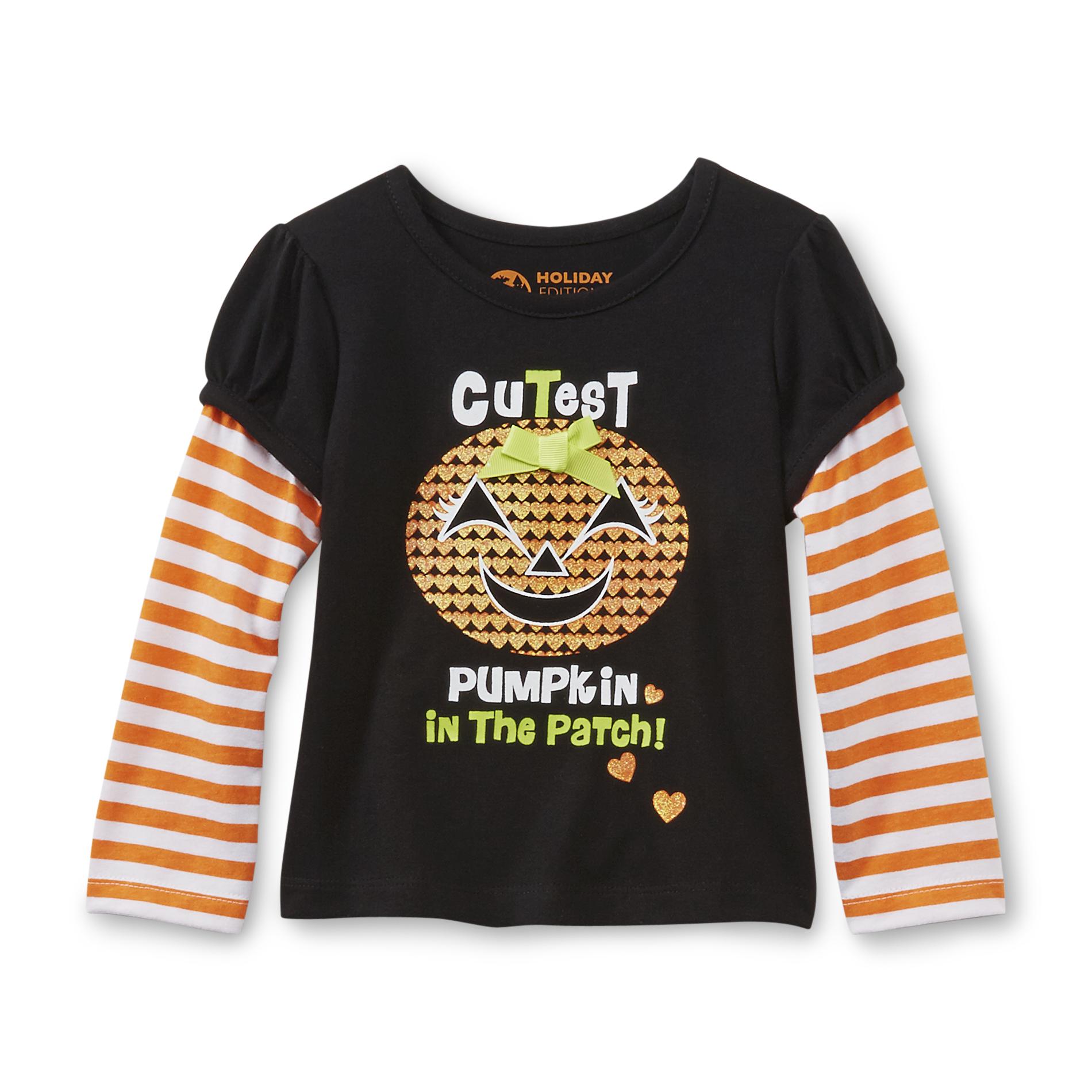 Holiday Editions Halloween Infant & Toddler Girl's Layered-Look Top - Pumpkin