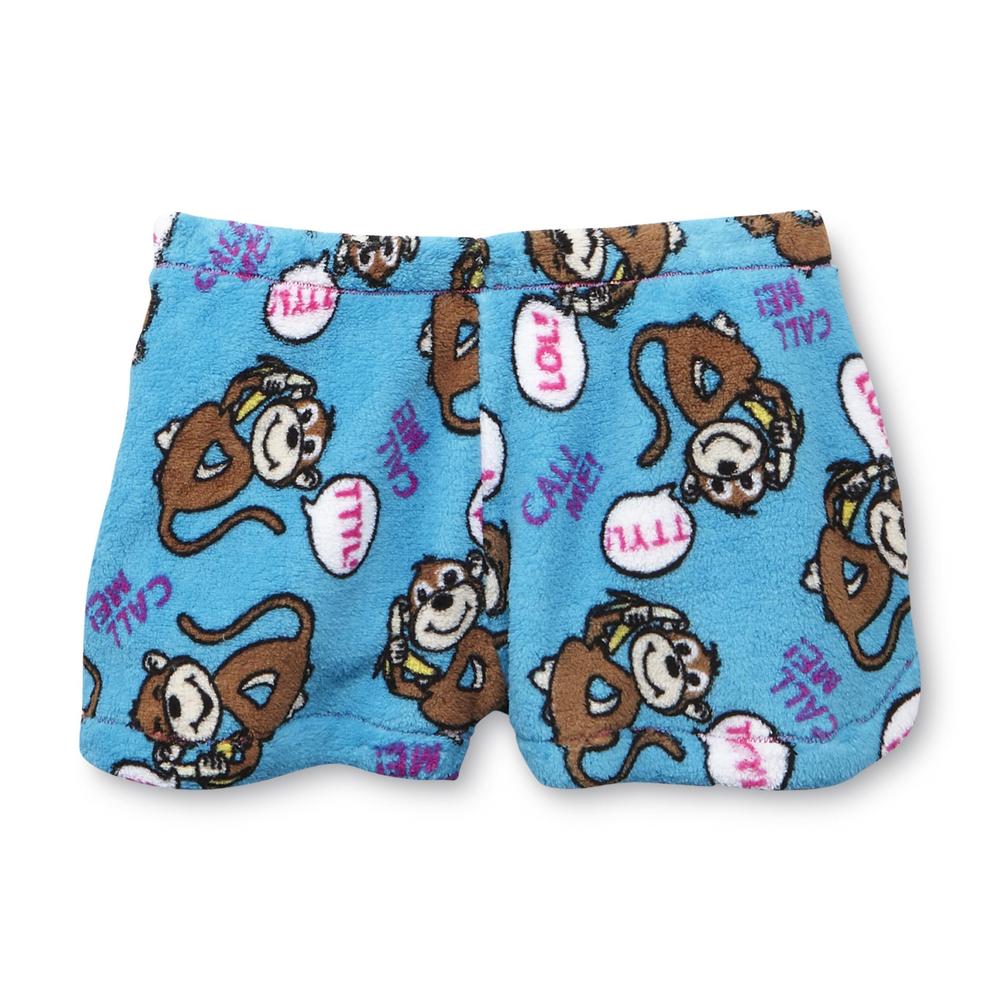 Joe Boxer Women's Pajama Top  Shorts & Slippers - Monkey