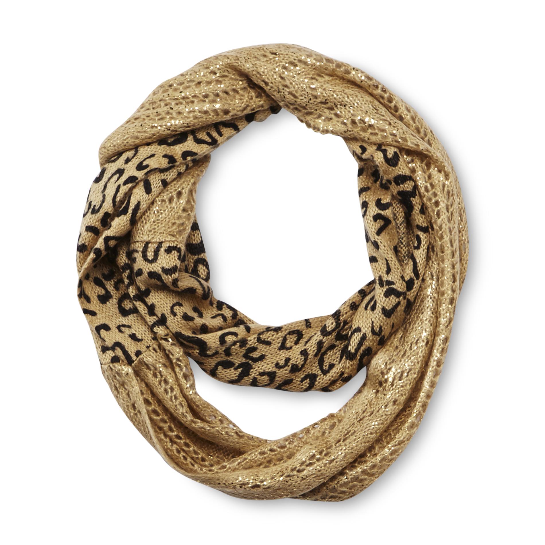 Joe Boxer Women's Knit Infinity Scarf - Lace & Leopard
