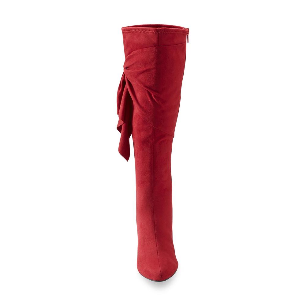 Jaclyn Smith Women's Tisdale Knee High Red Fashion Boot - Extended Calf