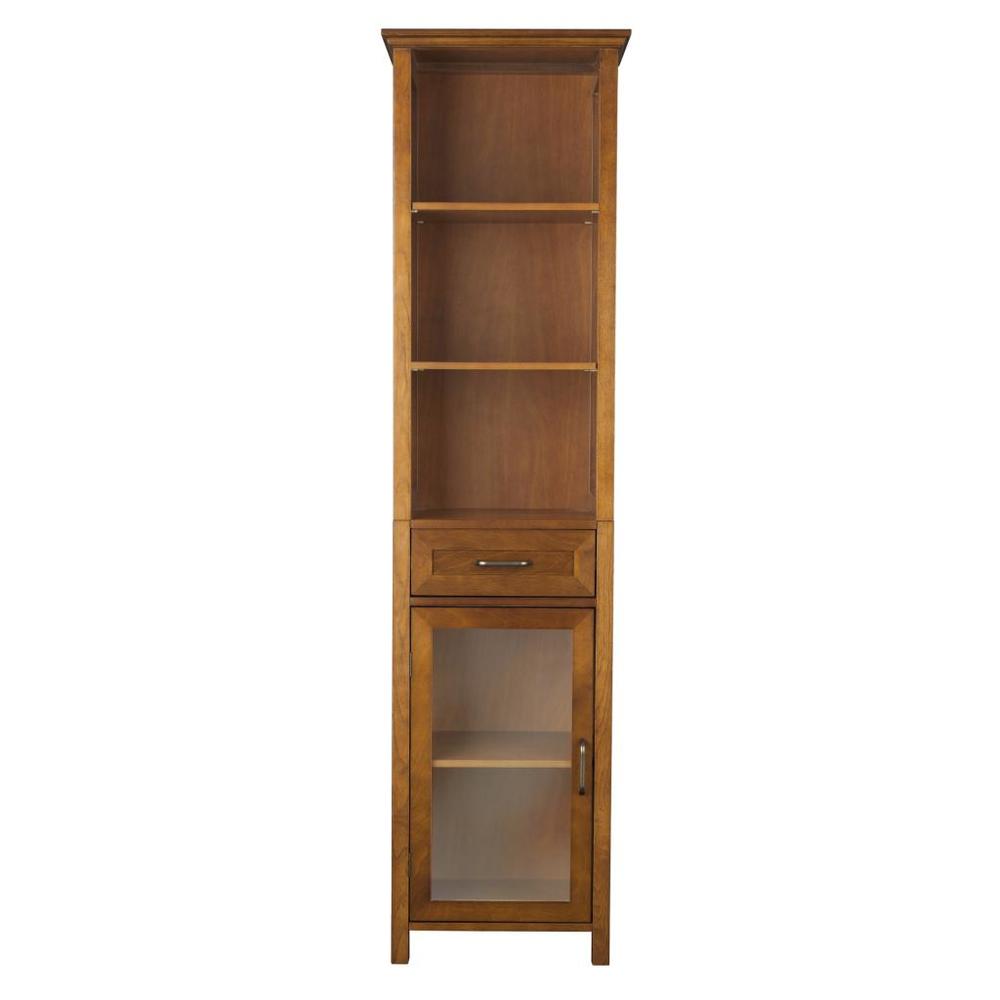 Elegant Home Fashions Avery Linen Cabinet with 1 Drawer and 3 Open Shelves