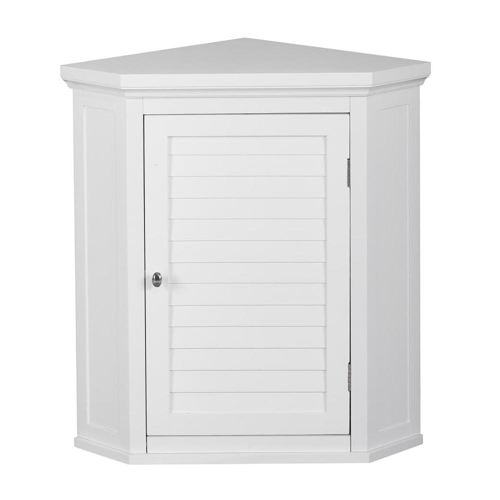 Elegant Home Fashions Slone Corner Wall Cabinet with 1 Shutter Door